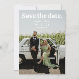 Einfache Retro-Minimalistische Foto-Hochzeit - Ter Einladung