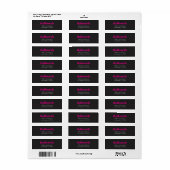 Einfache Retro-Modern Rosa & Off-Schwarze Adresse (Vorne)