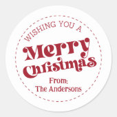 Einfache Retro Moderne Weihnachten Groß Runder Aufkleber (Vorderseite)