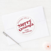 Einfache Retro Moderne Weihnachten Groß Runder Aufkleber (Umschlag)