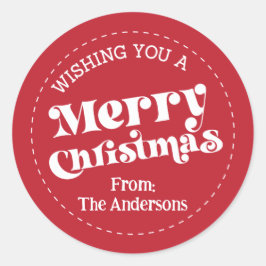 Einfache Retro Moderne Weihnachten Klein Runder Aufkleber