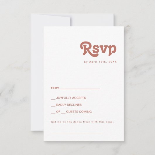 Einfache Retro | Old Rose Song Request RSVP Card (Vorderseite)