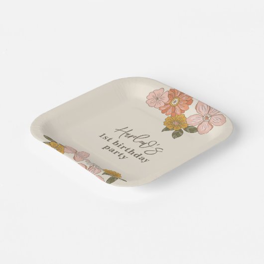 Einfache Retro-Party-Teller Pappteller (Gewinkelt)