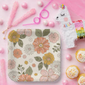 Einfache Retro-Party-Teller Pappteller (Party)