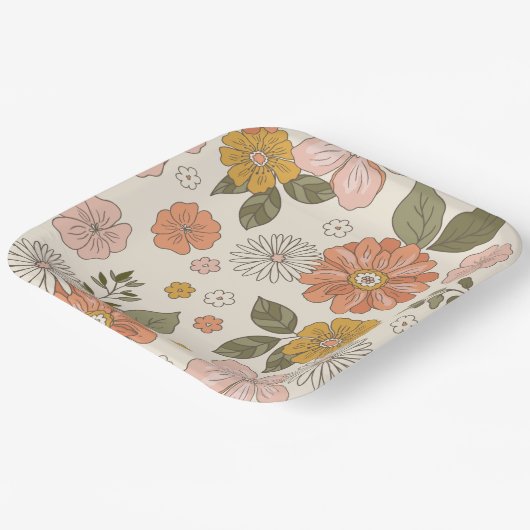 Einfache Retro-Party-Teller Pappteller (Gewinkelt)