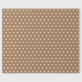 Einfache Retro Polka Dot leicht braun und weiß Geschenkpapier (Flach)