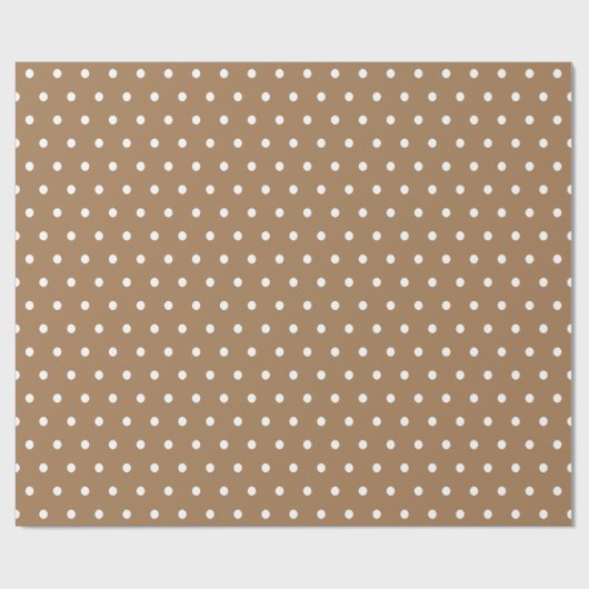 Einfache Retro Polka Dot leicht braun und weiß Geschenkpapier (Flach)