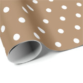 Einfache Retro Polka Dot leicht braun und weiß Geschenkpapier (Rolleneckpunkt)