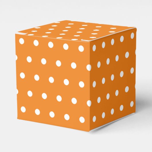 Einfache Retro Polka Dot Orange und Weiß Geschenkschachtel (Vorderseite)