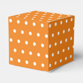 Einfache Retro Polka Dot Orange und Weiß Geschenkschachtel (Rückseite)