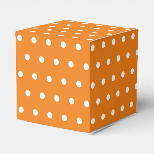 Einfache Retro Polka Dot Orange und Weiß Geschenkschachtel (Rückseite)