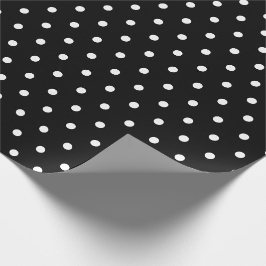 Einfache Retro Polka Dot Schwarz und Weiß Geschenkpapier (Ecke)
