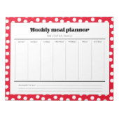 Einfache Retro-Polka-Dot-Wochenmehlplaner Notizblock (Vorderseite)