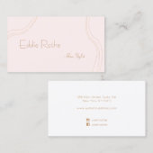 Einfache Retro Rosa Haar Stylist Schönheitssalon Visitenkarte (Vorne/Hinten)