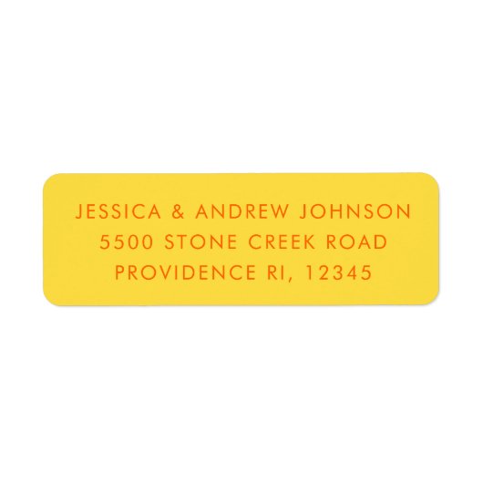 Einfache Retro-Rücksendeadresse in orangefarbenem  (Vorne)