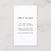 Einfache Retro-Schwarz-weiße Schere Haarstiel Visitenkarte (Rückseite)