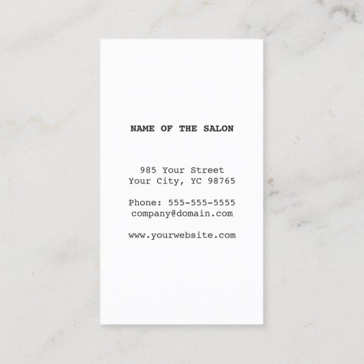 Einfache Retro-Schwarz-weiße Schere Haarstiel Visitenkarte (Rückseite)