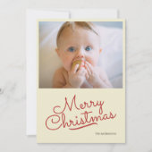 Einfache Retro Single Foto Weihnachten (Vorderseite)