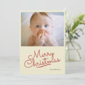 Einfache Retro Single Foto Weihnachten (Stehend Vorderseite)