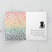 Einfache Retro Sunset Cat Paws Funny Black Cat Mam Karte (Innenseite)