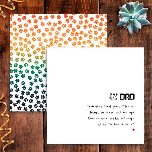 Einfache Retro Sunset Chat Paws Funny Cat Vater Ca Karte