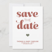 Einfache Retro Terracotta Ein Foto Hochzeit Save The Date (Vorderseite)