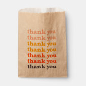 Einfache Retro Typografie Danke Peach und Gelb Geschenktütchen (Vorderseite)