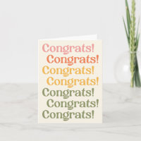 Einfache Retro-Typografie Gratulation Gelb und Grü