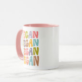 Einfache Retro-Vegan Tasse (Vorderseite Links)