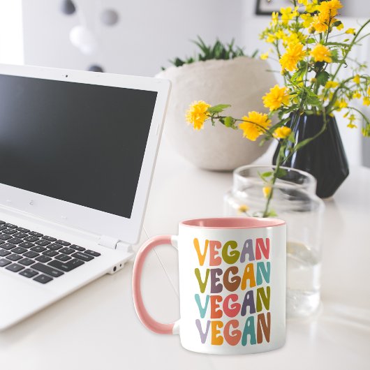 Einfache Retro-Vegan Tasse