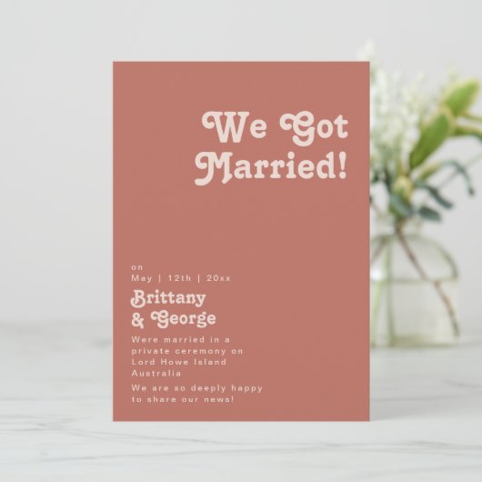 Einfache Retro Vibes Alte Rose Ankündigung (Stehend Vorderseite)