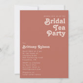 Einfache Retro-Vibes | Alte Rose Bridal Tee Party Einladung (Vorderseite)