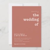 Einfache Retro-Vibes | Alte Rose Die Hochzeit von Einladung (Vorderseite)