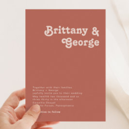 Einfache Retro-Vibes | Alte Rose Einladung zur Hoc