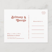 Einfache Retro-Vibes | Alte Rose Foto Save the Dat Einladungspostkarte (Rückseite)