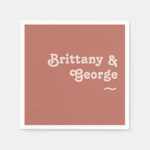 Einfache Retro-Vibes Alte Rose Hochzeit Napkins Serviette