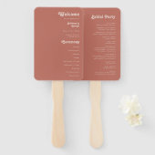 Einfache Retro-Vibes | Alte Rose Hochzeitsprogramm Fächer (Vorne und Hinten)