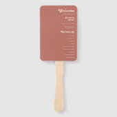 Einfache Retro-Vibes | Alte Rose Hochzeitsprogramm Fächer (Vorderseite)