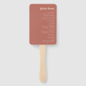 Einfache Retro-Vibes | Alte Rose Hochzeitsprogramm Fächer (Rückseite)