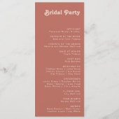 Einfache Retro-Vibes | Alte Rose Hochzeitsprogramm Programm (Rückseite)