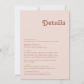 Einfache Retro-Vibes | Alte Rose in einer Hochzeit Einladung (Rückseite)