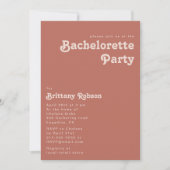Einfache Retro-Vibes | Alte Rose Junggeselinnen-Ab Einladung (Vorderseite)