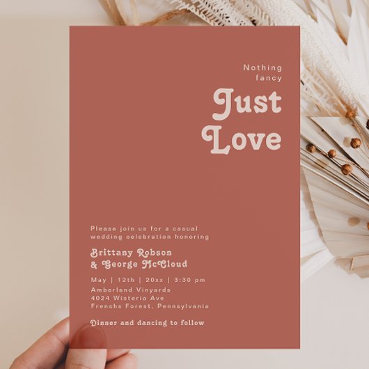 Einfache Retro Vibes Alte Rose Nichts Extravagante Einladung