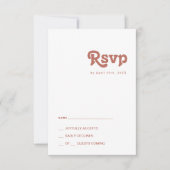 Einfache Retro-Vibes | Alte Rose RSVP Card (Vorderseite)