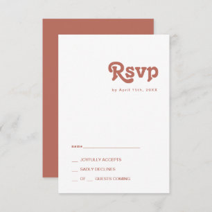 Einfache Retro-Vibes Alte Rose RSVP Card