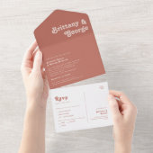 Einfache Retro-Vibes | Alte Rose Siegel und Senden All In One Einladung (Abreißen)