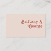 Einfache Retro-Vibes | Blush Pink Flat Wedding Platzkarte (Rückseite)