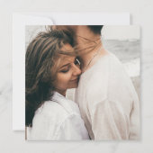 Einfache Retro Vibes Blush Pink Square Foto Hochze Einladung (Rückseite)