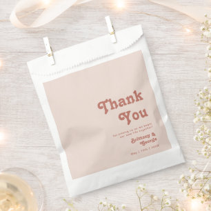 Einfache Retro-Vibes Blush Pink Vielen Dank Geschenktütchen