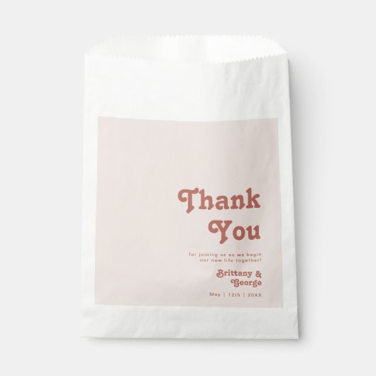 Einfache Retro-Vibes | Blush Pink Vielen Dank Geschenktütchen (Vorderseite)